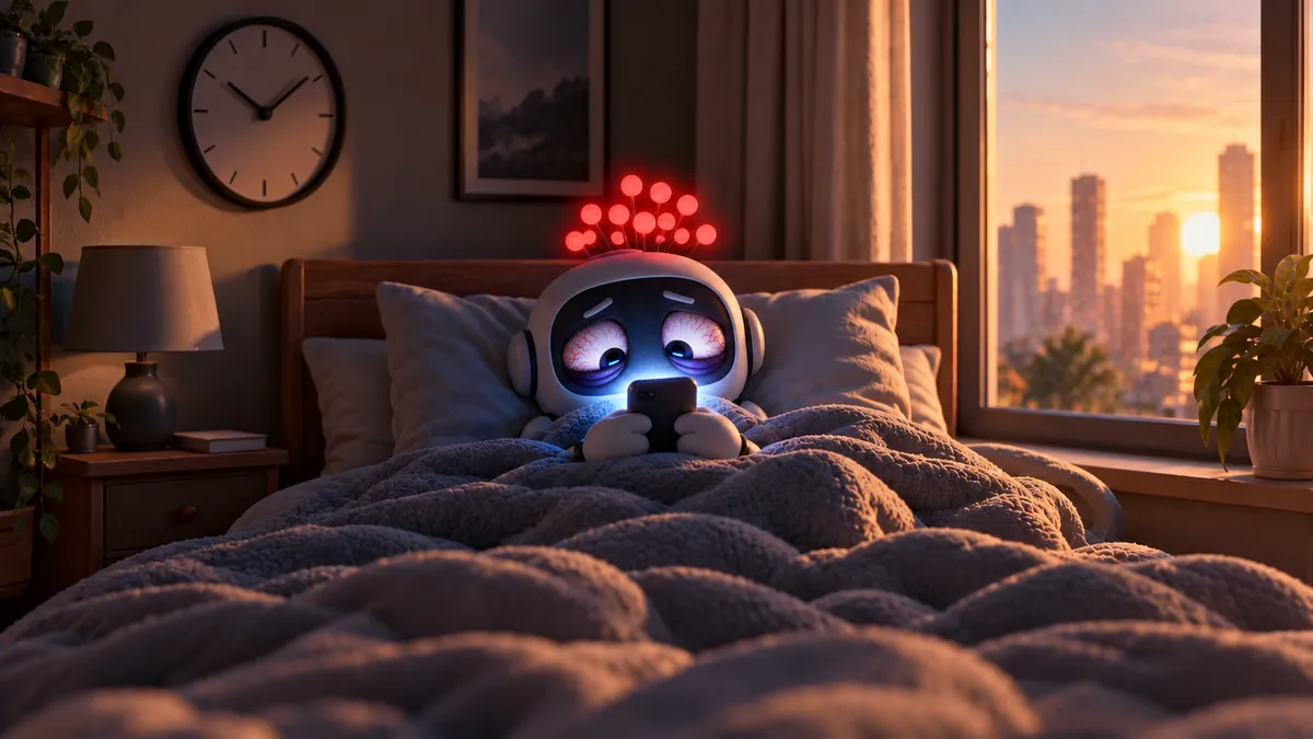 Agent Doomscroller at sunrise, still scrolling